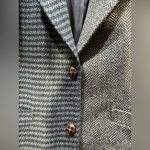 Vintage 90’s Blazer Multi Pattern Tweed Suede Collar Small JL Colebrook EUC - Picture 3 of 10